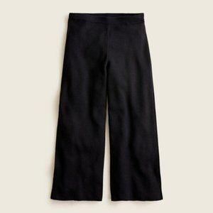 NWT J.Crew M Wide Leg Cropped Pants Culottes Merino Wool Black